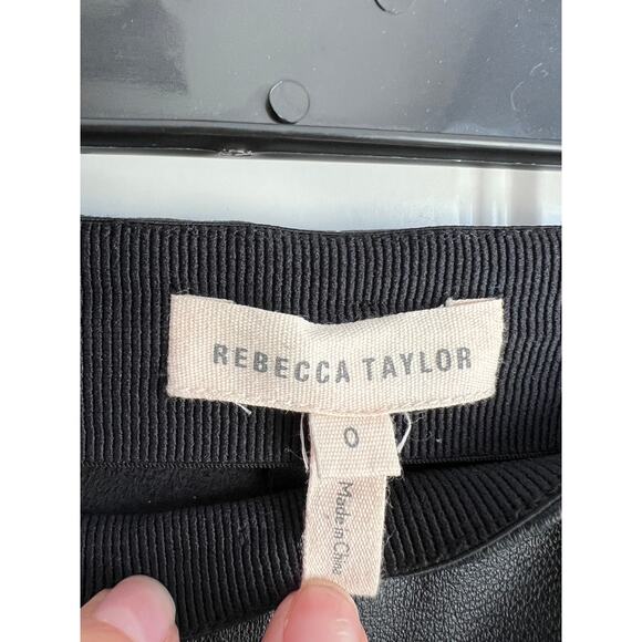 Rebecca Taylor Black Vegan Leather Ankle Pants - Women's Size 0 - Picture 3 of 11